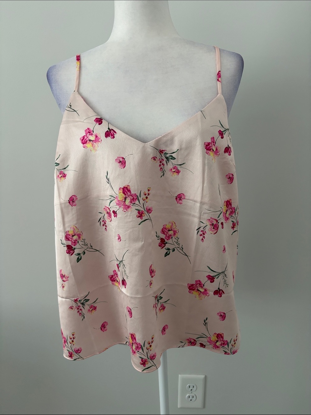 Forever 21 Light Pink Floral Spaghetti Strap Cami